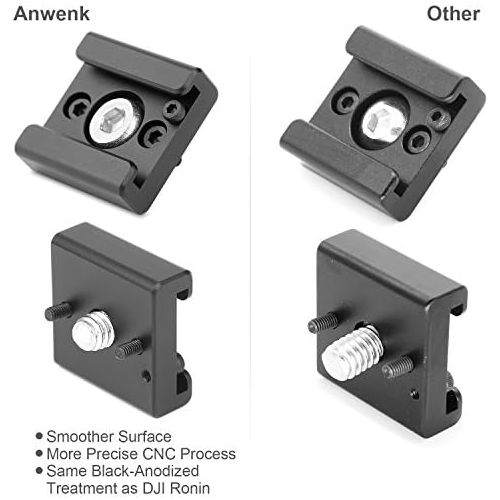  Anwenk Cold Shoe Mount Adapter Cold Shoe Bracket Standard Shoe Type with 1/4 Thread Hole for Camera DSLR Flash Led Light Monitor Video and More