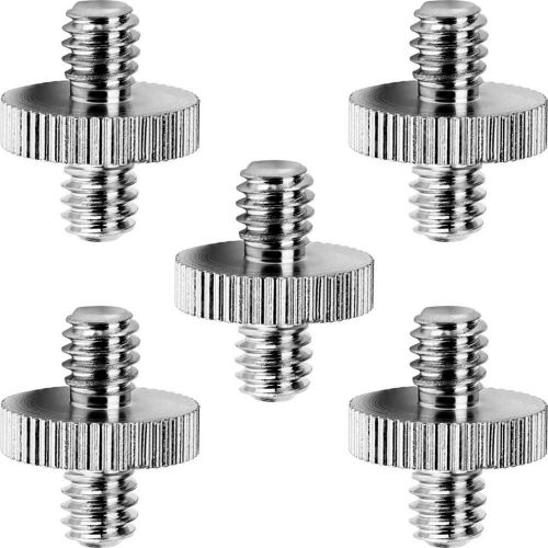  Anwenk Standard 1/4-20 Male to 1/4-20 Male Threaded Tripod Screw Adapter Standard Tripod Mounting Thread Camera Screw Adapter Converter, Precision Made (5 Pack)