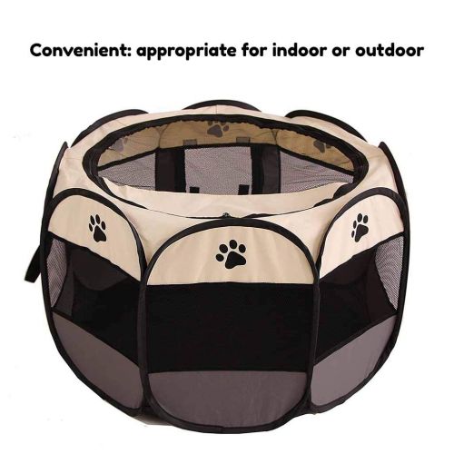  AnySeasonStore Cat Containment Pen Portable Foldable Playpen Indoor/outdoor Dog/cat/puppy Exercise Kennel Removable Mesh Shade Cover Pop Up Silhouettes Appropriate for Indoor or Outdoor High Hard