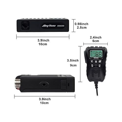  AnyTone CB TRANSCEIVER Graces in Small Size with CTCSS Tone and DCS Code Black