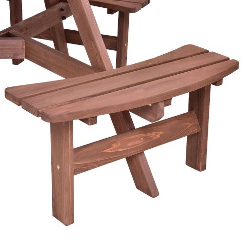  Anya Nana Patio 6 Person Outdoor Beer Bench Wood Picnic Table Set Pub Dining Seat Garden Party Chair