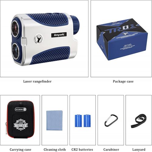  [아마존베스트]Anyork Golf & Hunting Rangefinder 1500yards, 6X Laser Range Finder with Slope On/Off,Flag-Lock Tech with Vibration, Continuous Scan Support-with Battery