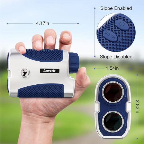  [아마존베스트]Anyork Golf & Hunting Rangefinder 1500yards, 6X Laser Range Finder with Slope On/Off,Flag-Lock Tech with Vibration, Continuous Scan Support-with Battery