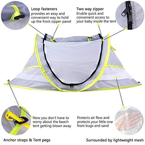  [아마존베스트]Anyshock Baby Travel Tent, Portable Ultralight Folding Baby Beach Tent Pop Up UPF 50+ UV Travel Bed Cribs...