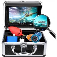 [아마존베스트]Aukfa Portable Underwater Fishing Camera with Depth Temperature Display-Waterproof HD Camera and 7 LCD Monitor-Infrared Fish Finder-Up to 8 Hours Battery Life-Ultimate Fishing Gear (15M