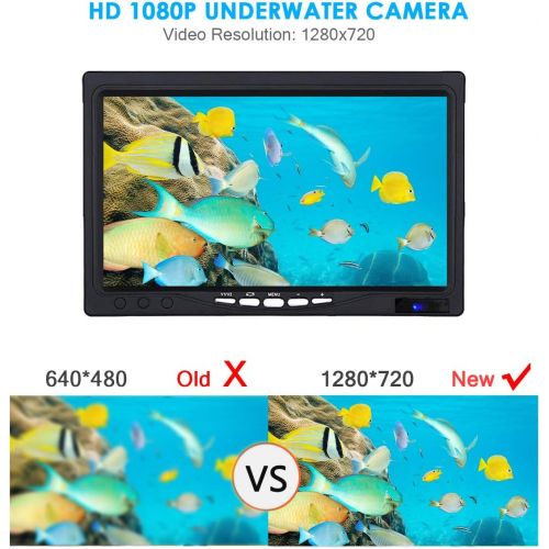  [아마존베스트]Underwater Fishing Camera, Anysun Portable Fish Finder Camera with 7 Color LCD monitor HD1080P Waterproof IP68 Underwater Viewing System with 30m/100ft Cable for Ice, Lake, Boat, S