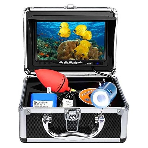  Underwater Fish Finder Anysun Professional Fishing Video Camera with 7 TFT Color LCD Hd Monitor 700tvl CCD 15M Cable Length with Carry Case, Fun to See Fish Biting