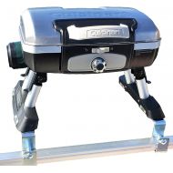 Anywhere Grill Cuisinart Grill Modified for Pontoon Boat with Arnalls Stainless Grill Bracket Set SILVER