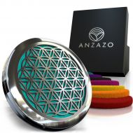 Anzazo Car Essential Oil Diffuser - 1.5 Magnetic Locket Set with Air Vent Clip - Best for Aromatherapy - Fragrance Air Freshener, Scents Diffusers - Sacred Geometry Jewelry for Car