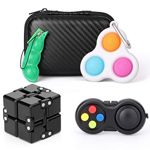  Anzmtosn Fidget Pack Toys Set Simple Dimple, Fidget Pad Controller, Infintiy Cube, Push Bubble,Sensory Anti Anxiety Stress Relief Silicone Desk Toys, Fidget Gadget, Party Favours Gifts For
