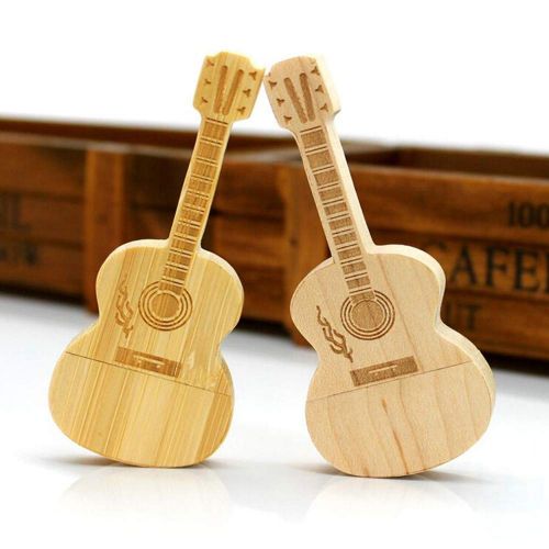  Aobiny 256G USB 2.0 Flash Drive Novelty Mini Wooden Guitar Shape Pen Drive Flash U Disk