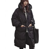 Aofur Womens Plus Size Winter Warm Long Thick Down Hooded Parka Coat Cardigan Zip Jacket Top Fashion Overcoat Outwear