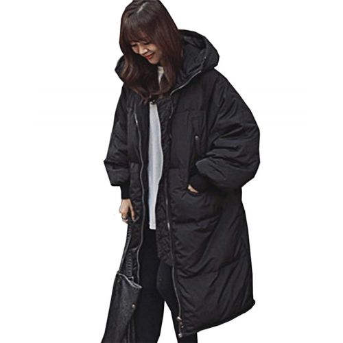  Aofur Womens Plus Size Winter Warm Long Thick Down Hooded Parka Coat Cardigan Zip Jacket Top Fashion Overcoat Outwear