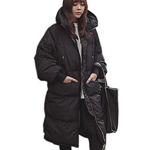  Aofur Womens Plus Size Winter Warm Long Thick Down Hooded Parka Coat Cardigan Zip Jacket Top Fashion Overcoat Outwear