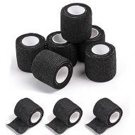 Aokbean Self Adhesive Bandage Wrap - 24 Rolls Cohesive Grip Tape 2 Inch X 5 Yards Elastic Vet Wrap Athletic Sports Tape for Wrist, Ankle (Black)