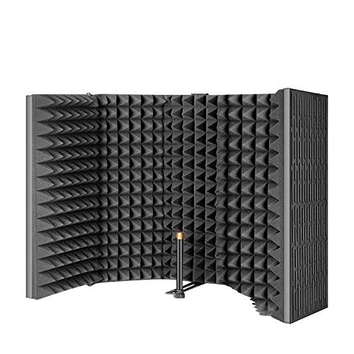  Aokeo AO-605 Professional Studio Recording Microphone Isolation Shield.High Density Absorbent Foam is Used to Filter Vocal, Suitable for Blue Yeti and Any Condenser Microphone Reco