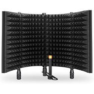 Aokeo Studio Recording Microphone Isolation Shield, Pop Filter.High density absorbent foam is used to filter vocal. Suitable for blue yeti and any condenser microphone recording eq