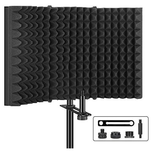  [아마존베스트]Aokeo Microphone insulation sound insulation, studio microphone sound-absorbing foam reflector for any condenser microphone studio recording equipment.