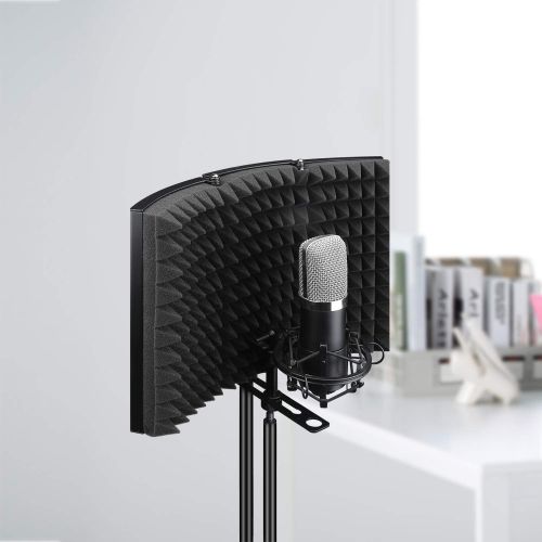  [아마존베스트]Aokeo Microphone insulation sound insulation, studio microphone sound-absorbing foam reflector for any condenser microphone studio recording equipment.