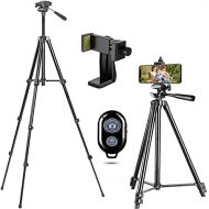 [아마존베스트]Aokiper Mobile Phone Tripod, for Smartphone, with Mobile Phone Holder and Bluetooth Remote Control, Mobile Phone Tripod for iPhone, Samsung, and Cameras