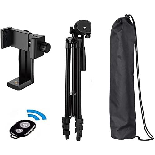  [아마존베스트]Aokiper Mobile Phone Tripod, for Smartphone, with Mobile Phone Holder and Bluetooth Remote Control, Mobile Phone Tripod for iPhone, Samsung, and Cameras