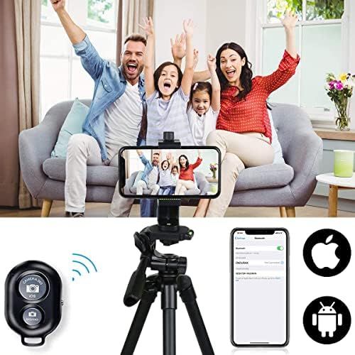  [아마존베스트]Aokiper Mobile Phone Tripod, for Smartphone, with Mobile Phone Holder and Bluetooth Remote Control, Mobile Phone Tripod for iPhone, Samsung, and Cameras