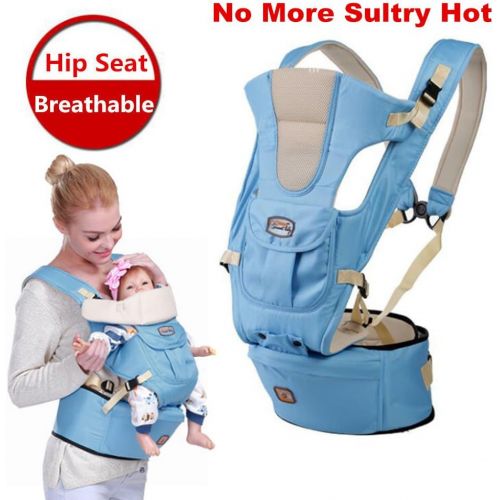  Aolander Baby Carrier with Hip SEAT for 0-36 Months Ergonomic Baby Carrier Hiking Backpack Up to 50 Pounds Adjustable Pink and Blue Baby Carrier with Large Pocket 4 Positions for I