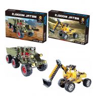 Aole Gainian Metal Model Building Set,Excavating and Truck Construction Set,Model Vehicle Building Kit, STEM Education Toy for Ages 8 & up