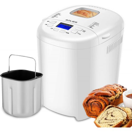  [아마존베스트]Aolier Bread Machines Electric for Homemade Bread | 2 Lb Digital Bread Maker,14-in-1 Stainless Steel Breadmaker with Heat Retention and Timing Function | Bread Machine Included Recipe Boo