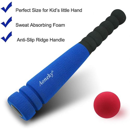  Aoneky Blue 11.8 inch Min Foam Baseball Bat and Ball