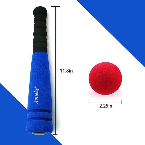  Aoneky Blue 11.8 inch Min Foam Baseball Bat and Ball