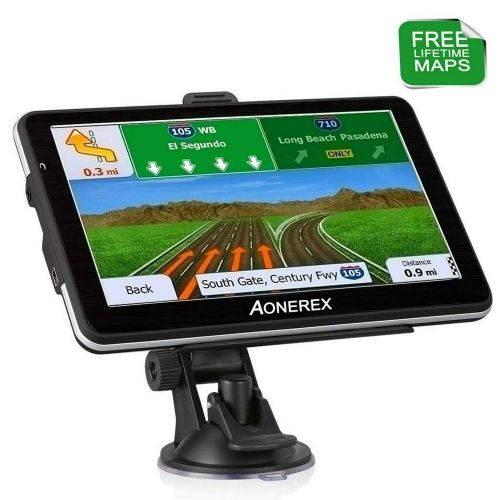  GPS Navigation for Car, Aonerex 7 inch 8GB&256MB GPS Navigation System,Spoken Turn- to-Turn Traffic Alert Vehicle Car GPS Navigator,Lifetime Free Map Updates