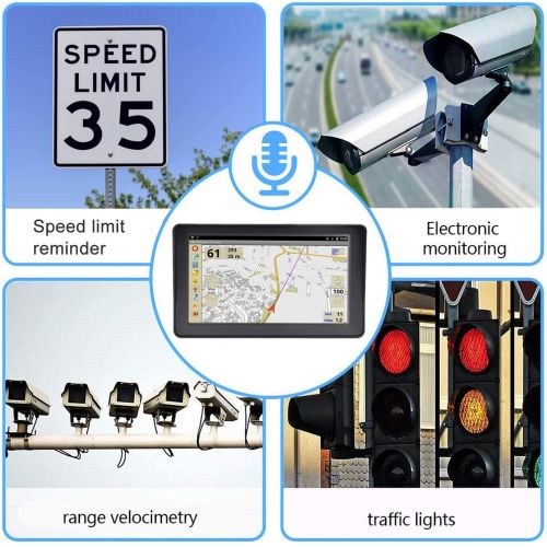  [아마존베스트]Aonerex GPS Navigation for Car Truck, 7 inch Touch Screen Voice Navigation with Speedometer 8GB&256MB Vehicle GPS Speeding Warning, Lifetime Free Map Updates