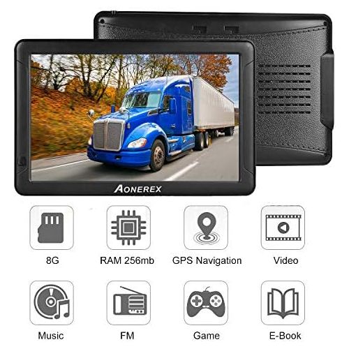  [아마존베스트]Aonerex GPS Navigation for Car Truck Car 9 Inch Touchscreen Navigation Device 8G 256M Voice Guide Speed Camera Warning with POI Lifetime Free Map Update Lane Assistant UK EU 52 Map