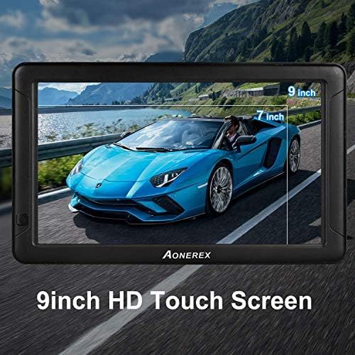  [아마존베스트]Aonerex GPS Navigation for Car Truck Car 9 Inch Touchscreen Navigation Device 8G 256M Voice Guide Speed Camera Warning with POI Lifetime Free Map Update Lane Assistant UK EU 52 Map