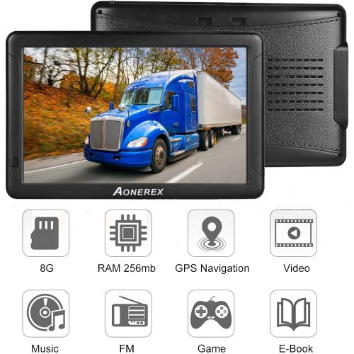  [아마존베스트]Aonerex GPS Navigation for Car Truck Car 9 Inch Touchscreen Navigation Device 8G 256M Voice Guide Speed Camera Warning with POI Lifetime Free Map Update Lane Assistant UK EU 52 Map