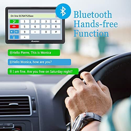 [아마존베스트]Aonerex Bluetooth Navigation for Car Truck Car GPS Navigation Device 7 Inch with Hands-Free Kit Flash Warning POI Voice Guidance Lane Latest Europe 52 Maps Lifetime Free Map Update