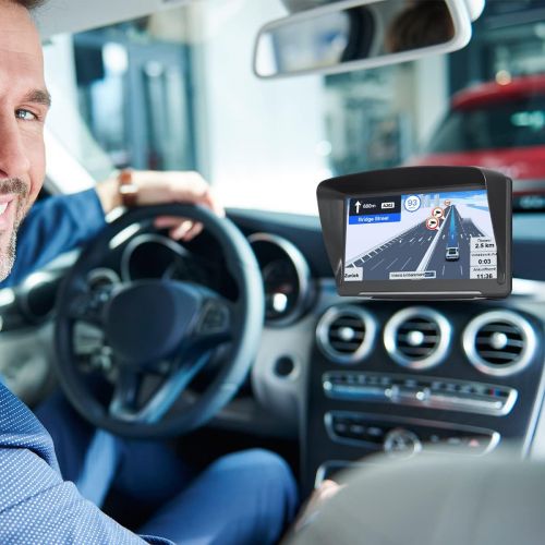 [아마존베스트]Aonerex GPS Navigation for Car Truck Car 7 Inch Navigation Device with Speed Camera Warning POI Voice Guidance Lane Lifetime Free Map Update UK Europe 52 Maps