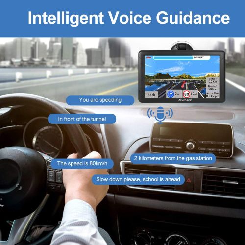  [아마존베스트]Aonerex GPS Navigation for Trucks, 9 Inch Touchscreen Navigation Device for Car 16 GB Navigation with POI Speed Camera Warning Voice Guide Lane Lifetime Free Map Update EU & North