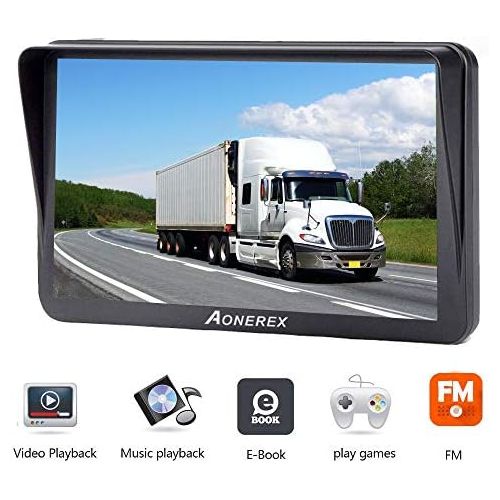  GPS Navigation for Cars and Trucks, Aonerex 9 Inch Navigation Device with Sun Shade, POI Voice Guide, Lane Assistant, Maps of Europe, Lifetime Map Updates