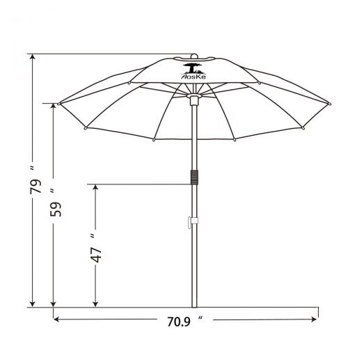  AosKe Portable Sun Shade Umbrella, Inclined, Heat Insulation, Resistance to 100% Harmful Sunlight, Commonly Used in Patio, Beach, Fishing Essential - Orange