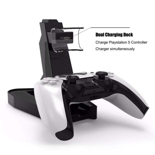  [아마존베스트]PS5 DualSense Controller Charger, Aosai Playstation 5 Controller Charger Charging Docking Station Stand.Dual USB Fast Charging Station & LED Indicator for Sony PS5 DualSense Contro