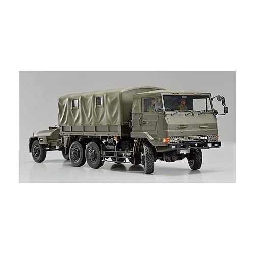  Aoshima Bunka Kyozai 1/35 Military Model Kit Series No.3 3 1/2t Truck (SKW-476) w/Outdoor Cookware No. 1 (22 Modification) & 1t Water Tank Trailer Plastic Model Molded Color