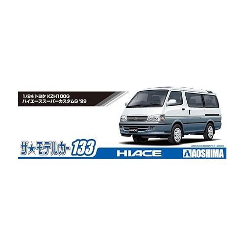  Aoshima Bunka Kyozai 1/24 The Model Car Series No. 133 Toyota KZH100G Hiace Super Custom G 1999 Plastic Model