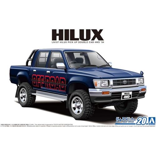  Aoshima Toyota LN107 Hilux Pickup Double Cab 4WD ’94 1:24 Scale Model Kit