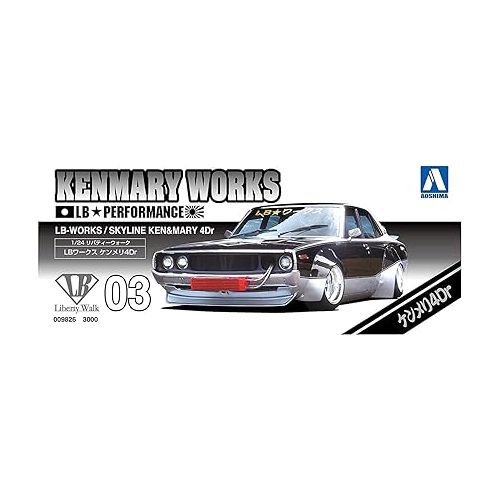  Aoshima Bunka Kyozai Liberty Walk Series No.3 Nissan Skyline Kenmeri 4Dr Plastic Model