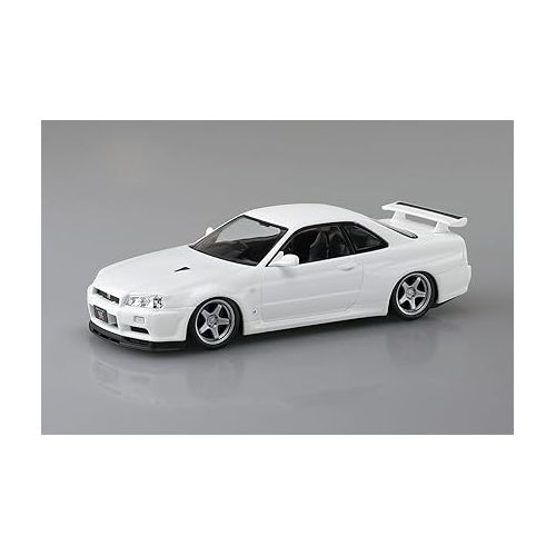  Aoshima Nissan R34 Skyline GTR Custom Wheel (White Pearl) 1:32 Scale Model Kit