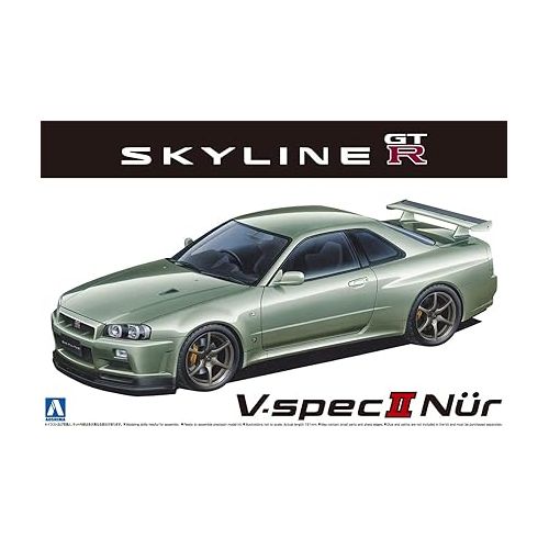  Aoshima Nissan BNR34 Skyline GT-R V Tune ’02 1:24 Scale Model Kit