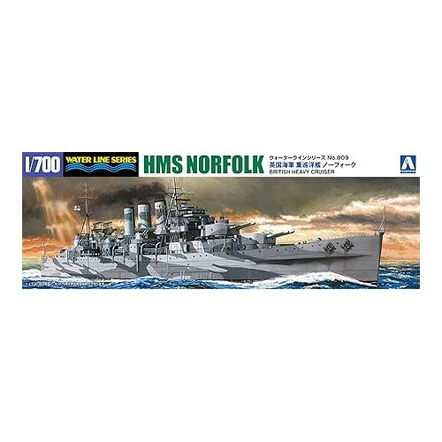  Aoshima Waterline 56707 Royal Navy Heavy Cruiser HMS Norfolk 1/700 Scale kit