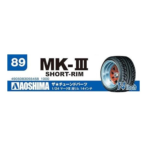  Aoshima 55458 Tuned Parts 89 1/24 Mark III Short Rim 14inch Tire & Wheel Set